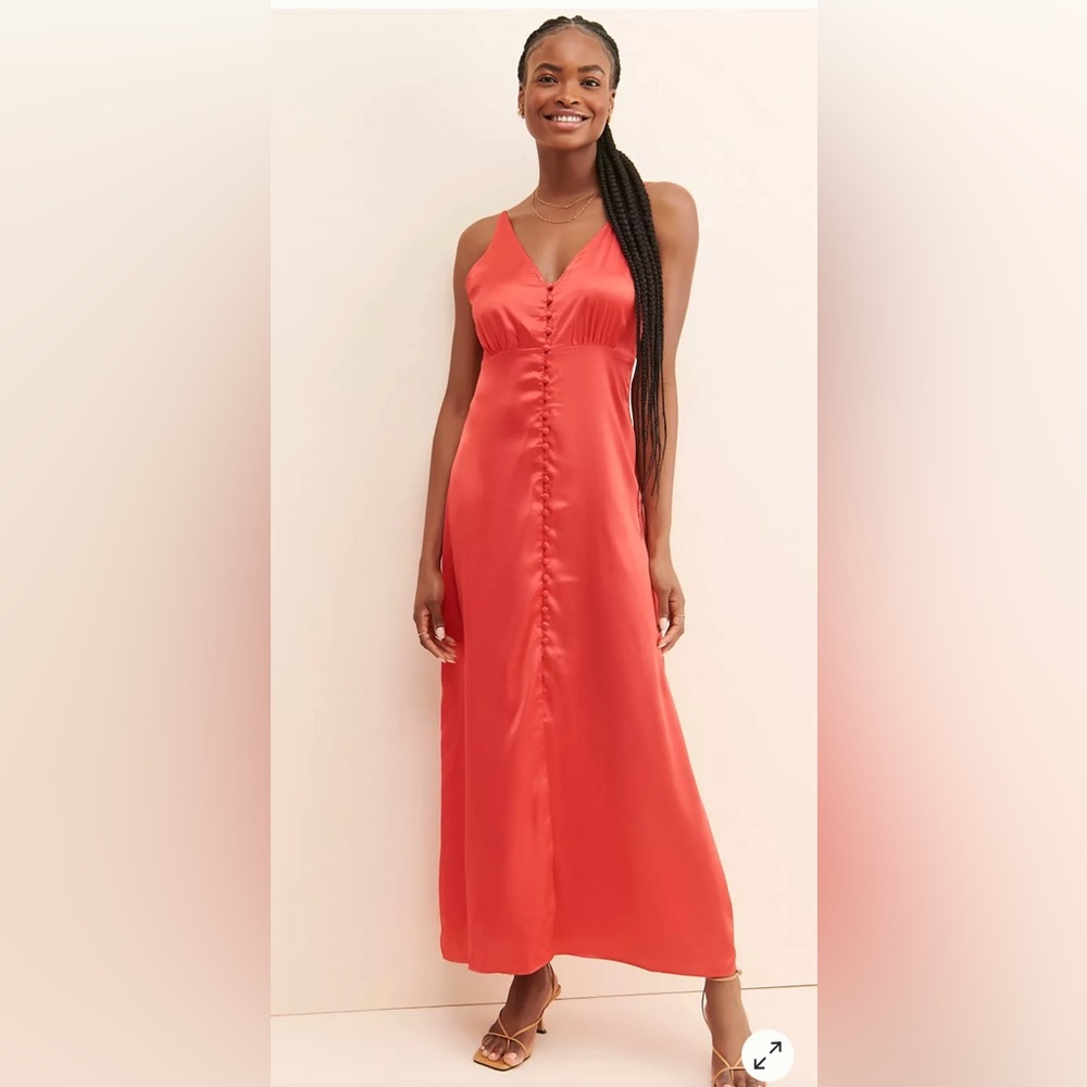 Anthropologie Satin Slip Dress, Size Large